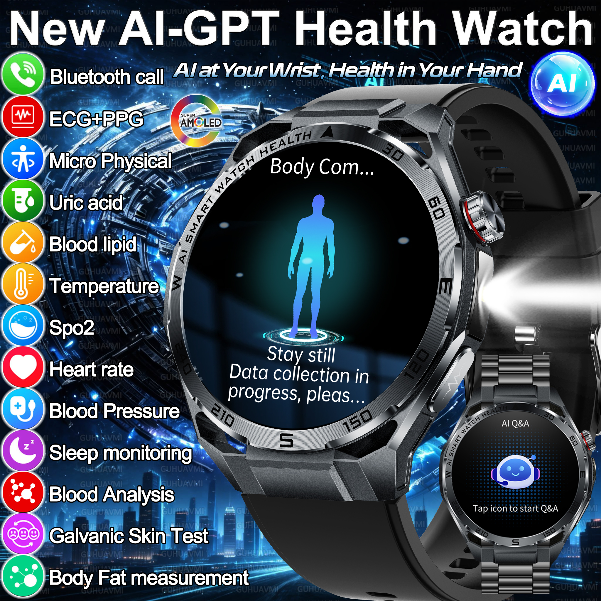 Smartwatch Health Watches - 2026 New Body Fat AI Analysis