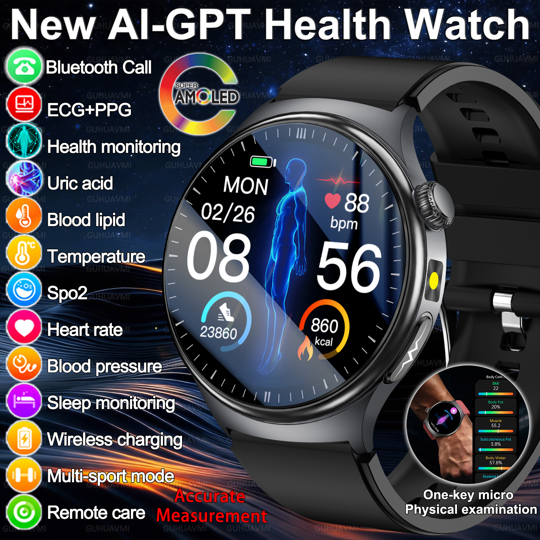 Smartwatch Health Watches - 2026 New Accurate Diagnosis Smart Watch