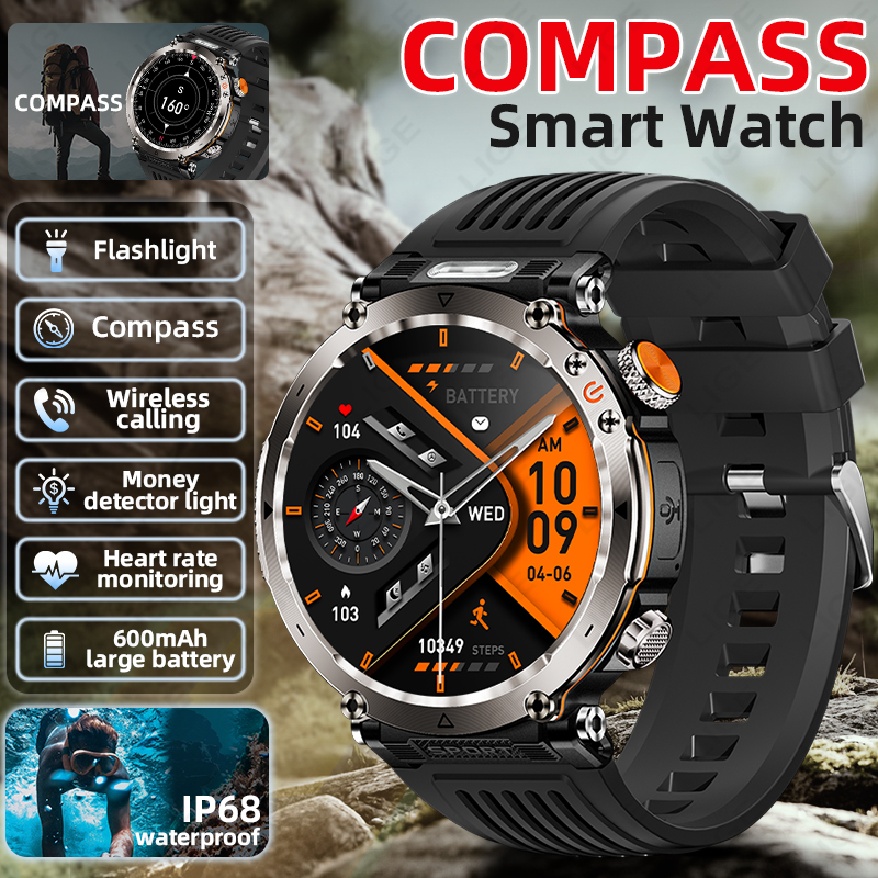 Smartwatch I Watches - New Military Outdoor Smartwatch Men Heart