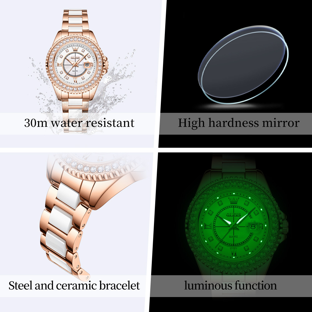 OLEVS 3685 Luxury Women's Watc - Watch Bezel Insert incelemesi ve fiyatı
