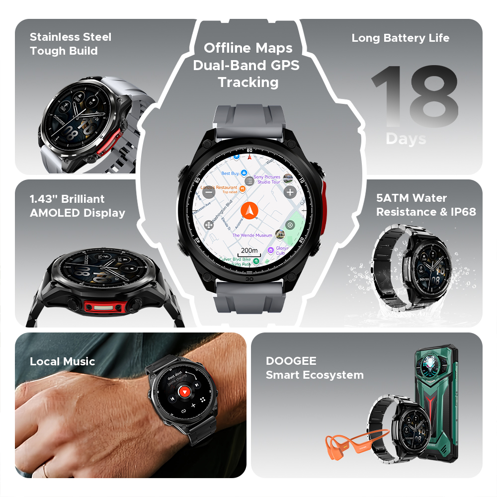 DOOGEE ANYWISE W1 PRO Smartwat - Smartwatch Health Watches incelemesi ve fiyatı