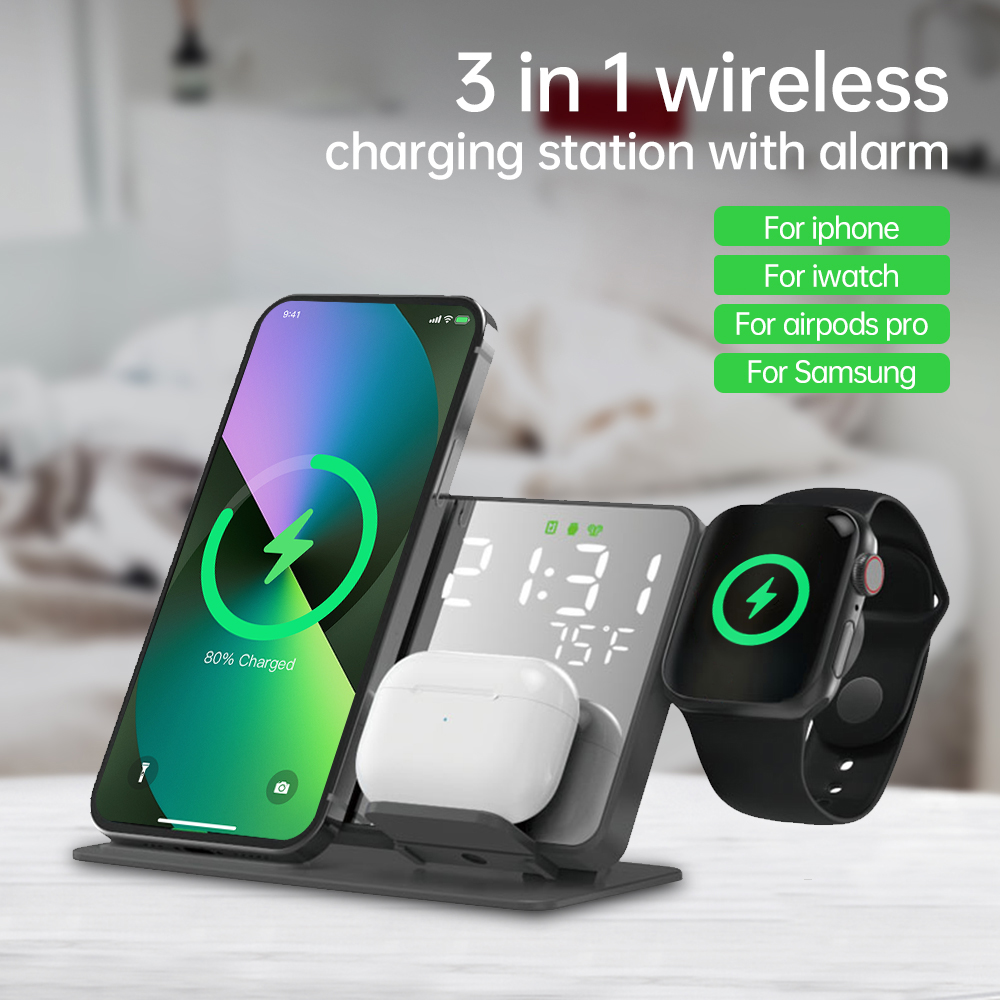 3 in 1 Wireless Charger For iP - Smartwatch Watches Digital incelemesi ve fiyatı