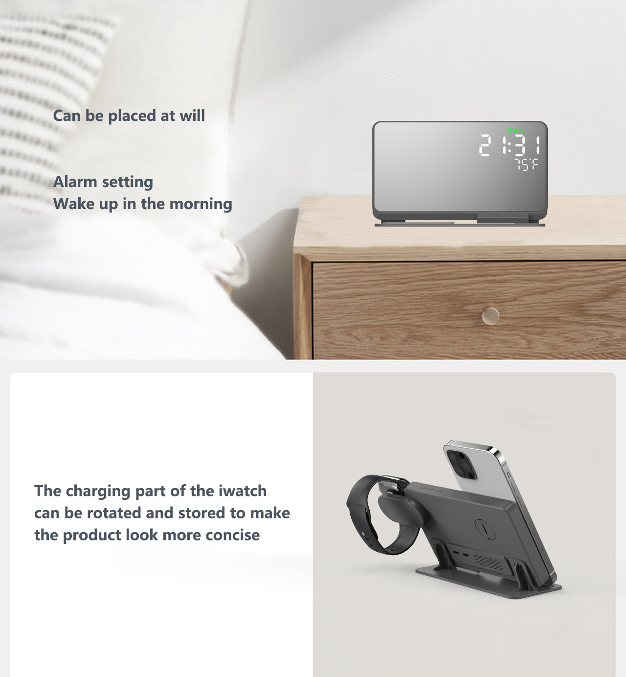 3 in 1 Wireless Charger For iP - Smartwatch Watches Digital incelemesi ve fiyatı