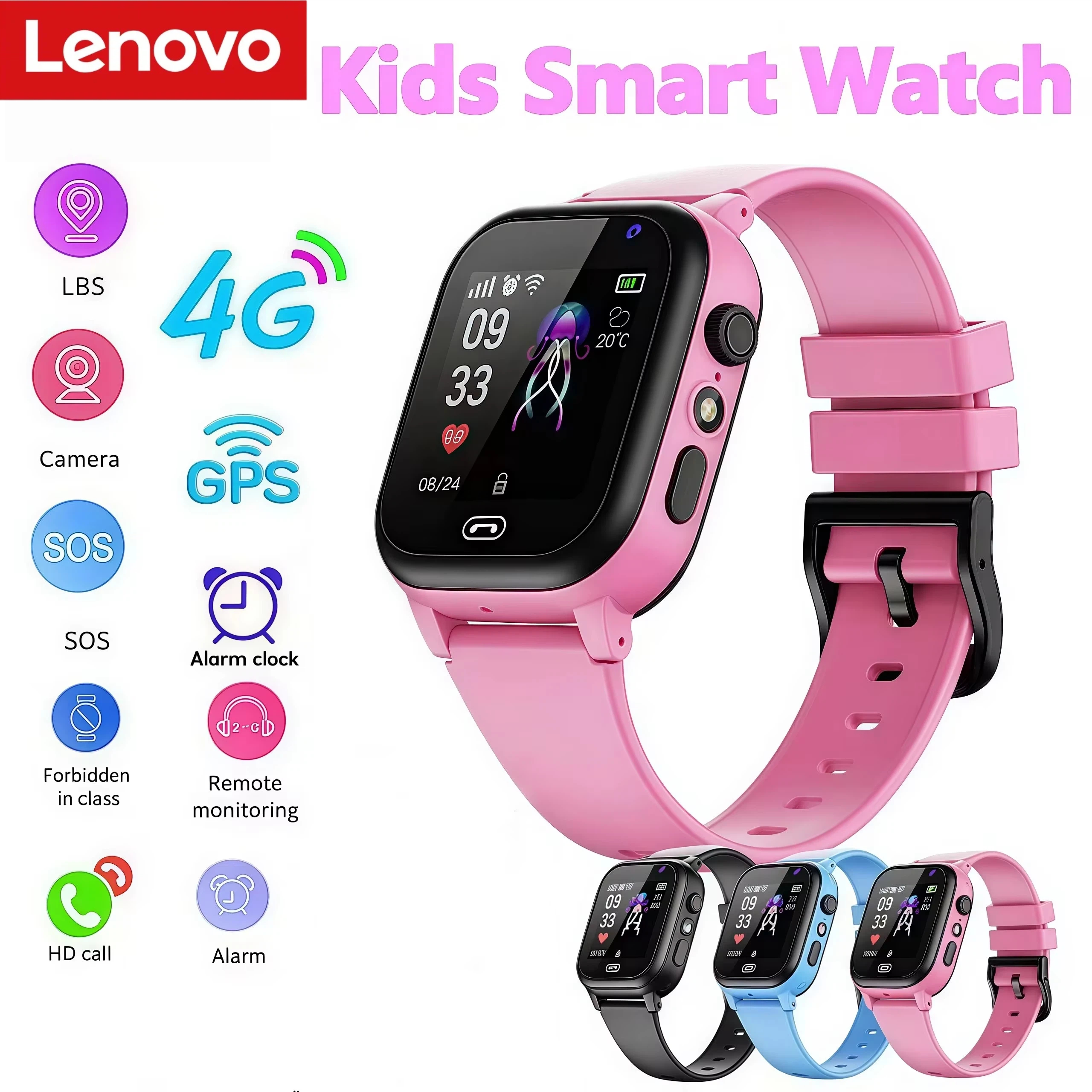 Lenovo Kids Smart Watch SOS Wi - Smartwatch Watches Gift For Boys With Gps incelemesi ve fiyatı