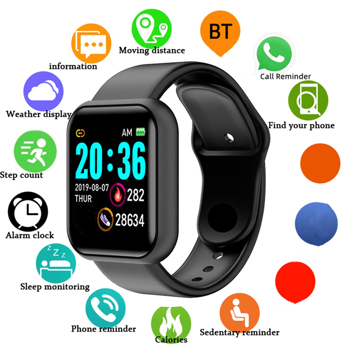 Men Smart Watches Color Screen - Watch Smart Y68 incelemesi ve fiyatı