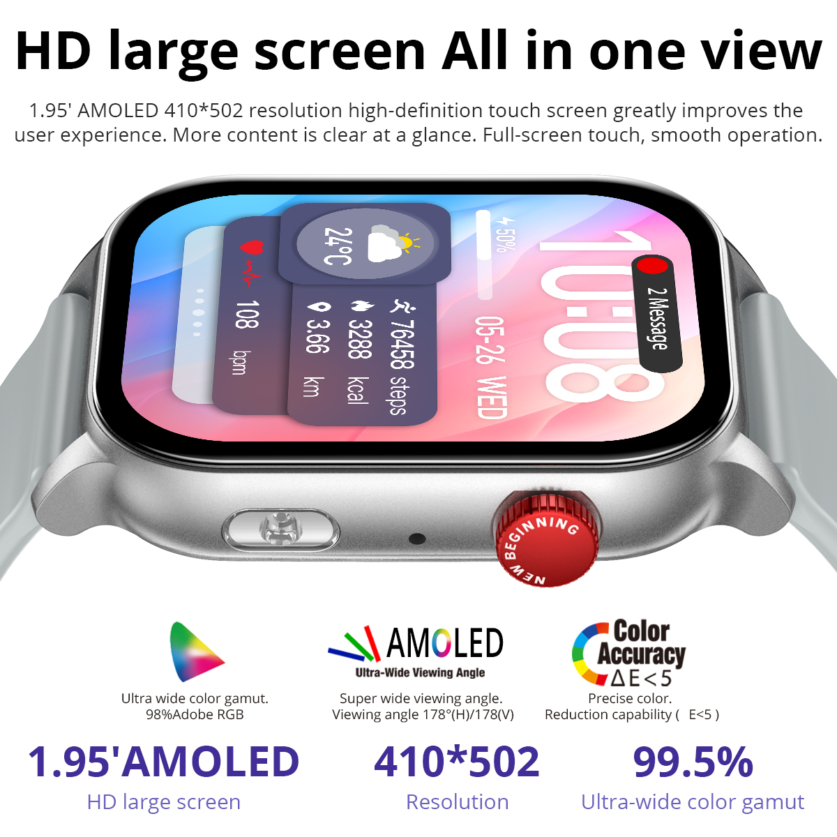 2024 COLMI P78 1.95'' HD AMOLE - Smartwatch El incelemesi ve fiyatı