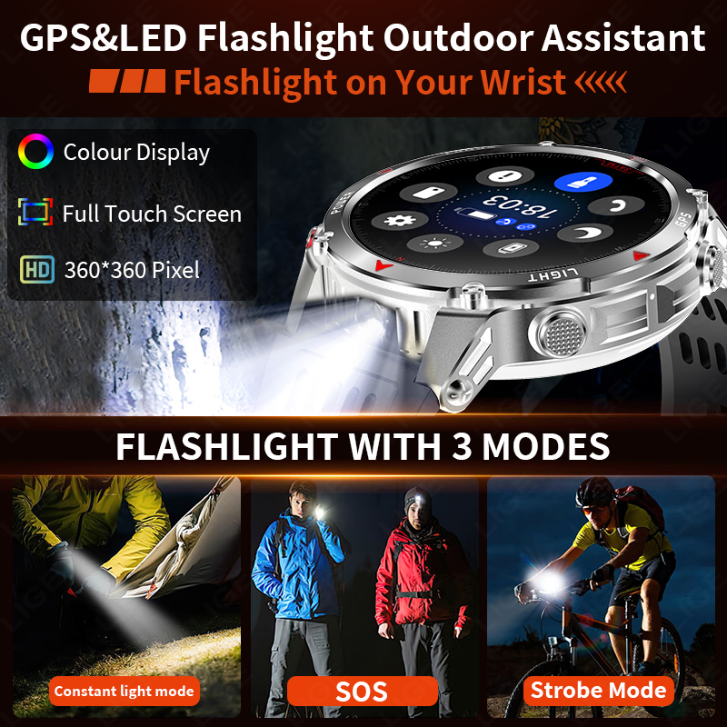 LIGE Rugged GPS Track Smart Wa - Smartwatch I Watches incelemesi ve fiyatı