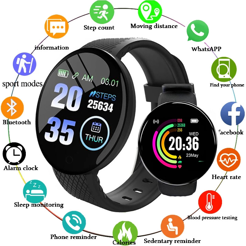 D18 Smart Watch Heart Rate Mon - Watch Smart Y68 incelemesi ve fiyatı